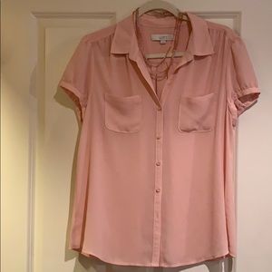 Blush Pink Loft short sleeved blouse